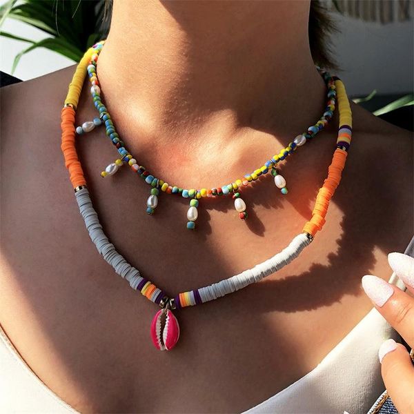 chains colorful seed bead shell drop friendship necklace soft pottery clay choker short collar clavicle chain women jewelri pendant, Silver
chains colorful seed bead shell drop friendship necklace soft pottery clay choker short collar clavicle chain women jewelri pendant, Silver