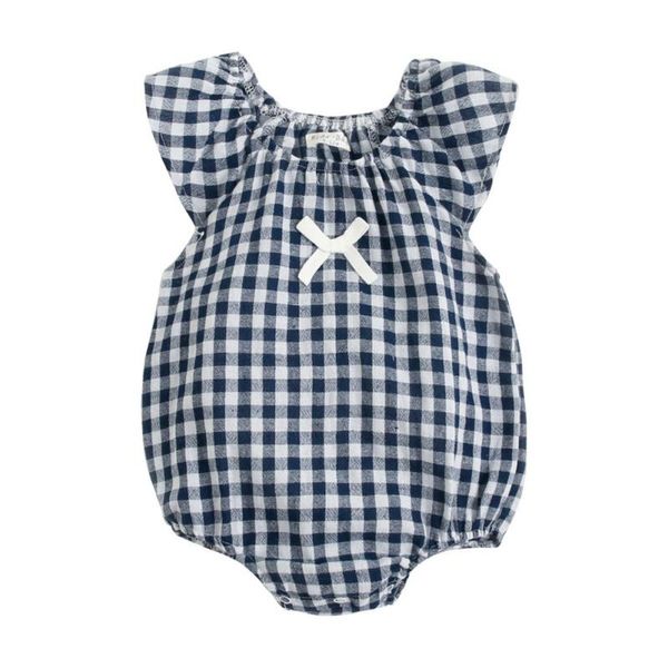 rompers summer baby girls costume short sleeve plaid print one piece princess jumpsuits 0-24m, Blue 
rompers summer baby girls costume short sleeve plaid print one piece princess jumpsuits 0-24m, Blue