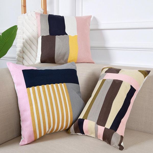 cushion/decorative pillow nordic style cushion cover cotton thread embroidery abstract color block decorative pillows home sofa pillowcase p
cushion/decorative pillow nordic style cushion cover cotton thread embroidery abstract color block decorative pillows home sofa pillowcase p