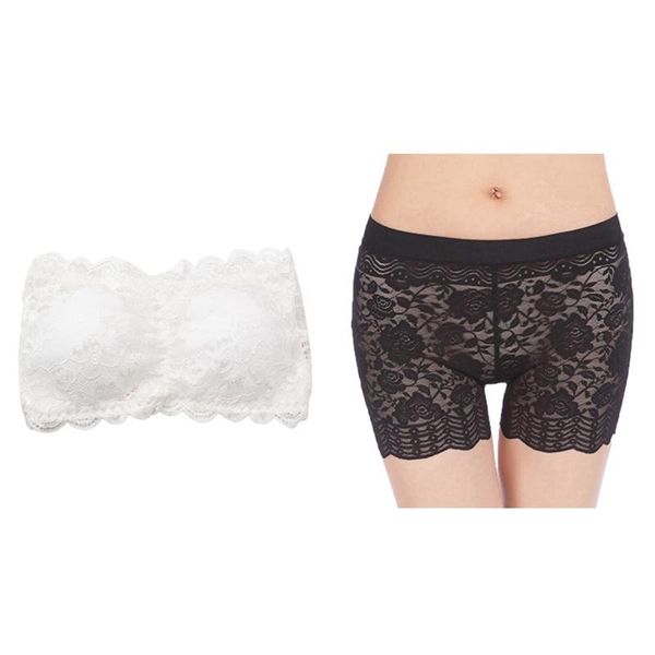 women's shorts 1 pcs lace gather tube strapless chest wrap & pattern hollow waist three-point leggings black, White;black
women's shorts 1 pcs lace gather tube strapless chest wrap & pattern hollow waist three-point leggings black, White;black