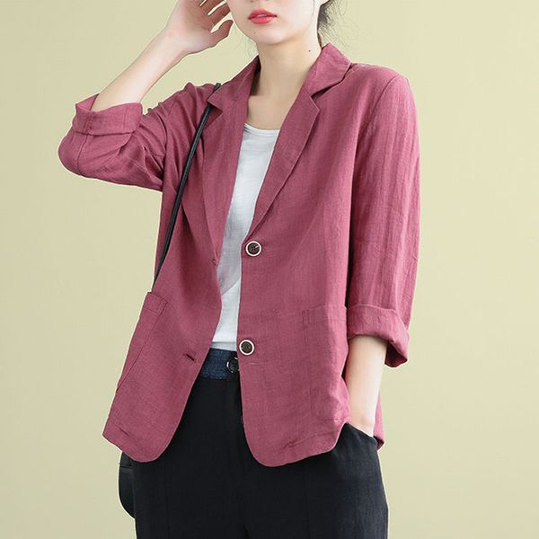 women's suits & blazers spring summer arts style women long sleeve cotton linen blazer mujer loose all-matched casual vintage, White;black
women's suits & blazers spring summer arts style women long sleeve cotton linen blazer mujer loose all-matched casual vintage, White;black