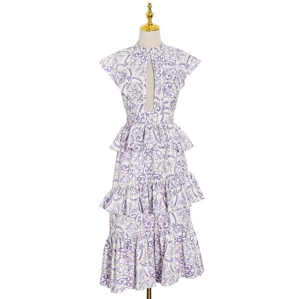 casual dresses chic ruffles patchwork hollow out design dress 2021 summer fashion elegant vestidos office lady stand collar women, Black;gray 
casual dresses chic ruffles patchwork hollow out design dress 2021 summer fashion elegant vestidos office lady stand collar women, Black;gray
