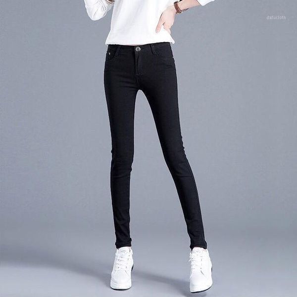 white high waist jeans women spring woman skinny slim ol office lady denim pencil pants female femme trousers women's, Blue 
white high waist jeans women spring woman skinny slim ol office lady denim pencil pants female femme trousers women's, Blue