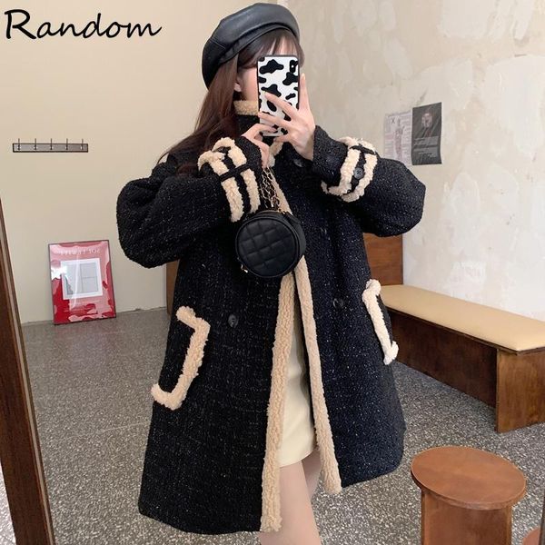 women's jackets 2021 winter tweed pliad coats for women vintage outdoor warm overcoats long sleeve large pockets female retro lamb thic, Black;brown
women's jackets 2021 winter tweed pliad coats for women vintage outdoor warm overcoats long sleeve large pockets female retro lamb thic, Black;brown