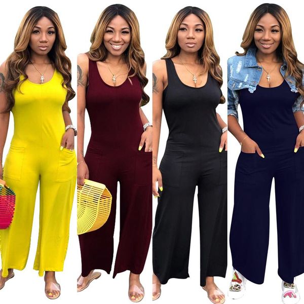 women's jumpsuits & rompers europe and america round neck sleeveless wide leg jumpsuit nightclub summer women casual, Black;white
women's jumpsuits & rompers europe and america round neck sleeveless wide leg jumpsuit nightclub summer women casual, Black;white