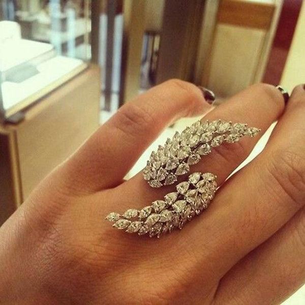 angel wing feather full cubic zirconia pave 925 sterling silver women bridal engagement adjustable ring jewelry addiction cluster rings, Golden;silver
angel wing feather full cubic zirconia pave 925 sterling silver women bridal engagement adjustable ring jewelry addiction cluster rings, Golden;silver