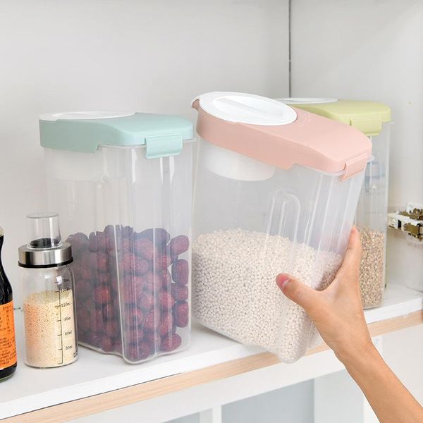 storage bottles & jars kitchen organizer plastic container box rice dry with measuring cup flour grain bottle
storage bottles & jars kitchen organizer plastic container box rice dry with measuring cup flour grain bottle