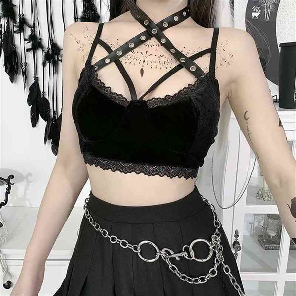 punk goth bandage cross black camis streetwear hollow out lace crop women summer grunge backless slim camisoles, White
punk goth bandage cross black camis streetwear hollow out lace crop women summer grunge backless slim camisoles, White