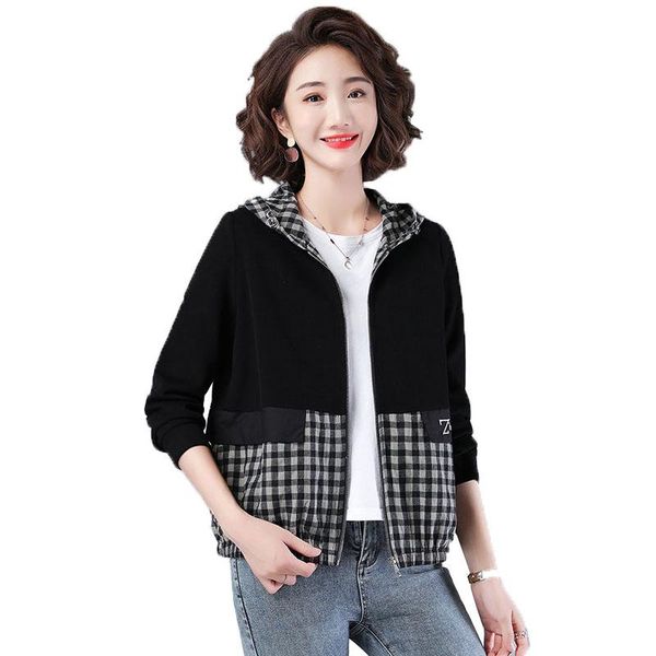 women's jackets ladies short jacket 2021 spring and autumn korean loose casual all-match with lined women hooded coat d893, Black;brown
women's jackets ladies short jacket 2021 spring and autumn korean loose casual all-match with lined women hooded coat d893, Black;brown