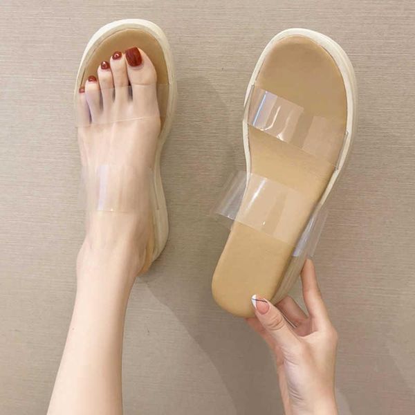 slippers 2021 summer transparent women wedges peep toe platform shoes female slides fashion casual high heels, Black
slippers 2021 summer transparent women wedges peep toe platform shoes female slides fashion casual high heels, Black