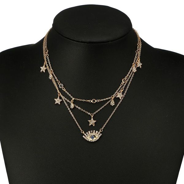 chains 2021 boho jewelry gold star eye rhinestone pendant choker necklaces multi layer necklace collar for women vintage antique, Silver
chains 2021 boho jewelry gold star eye rhinestone pendant choker necklaces multi layer necklace collar for women vintage antique, Silver