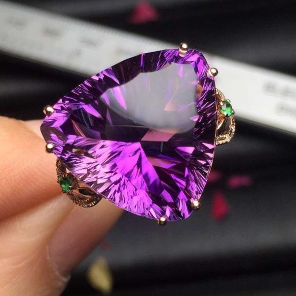 cluster rings fine jewelry real pure 18k gold au750 triangle shape 100% natural amethyst gemstones female for women ring, Golden;silver
cluster rings fine jewelry real pure 18k gold au750 triangle shape 100% natural amethyst gemstones female for women ring, Golden;silver