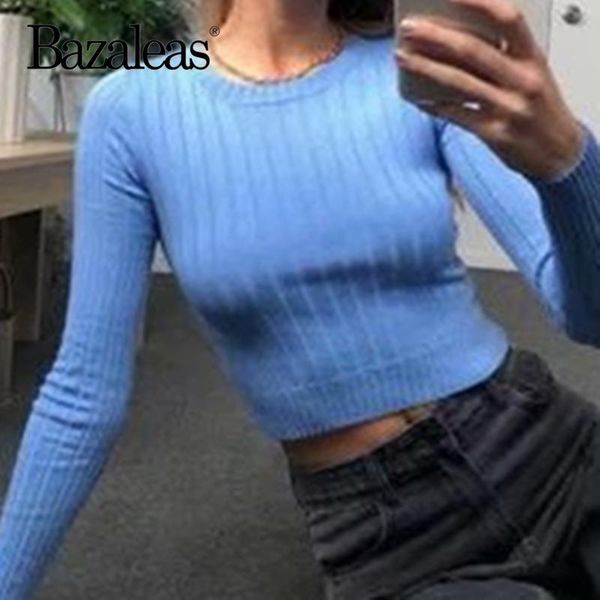 women's sweaters bazaleas chic blue cropped women sweater long sleeve pull femme fashion casual pullover knitted drop, White;black
women's sweaters bazaleas chic blue cropped women sweater long sleeve pull femme fashion casual pullover knitted drop, White;black