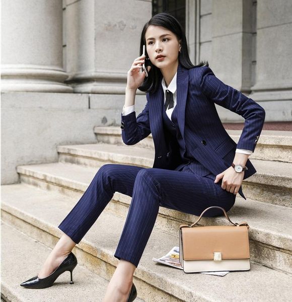 fabric women business suits 3 piece sets pants and jackets coat vest for ladies office work wear women's two, White
fabric women business suits 3 piece sets pants and jackets coat vest for ladies office work wear women's two, White