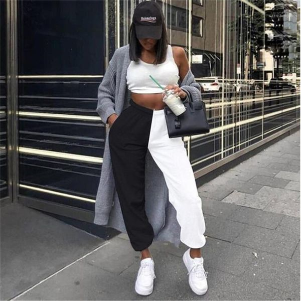 high waist sweatpants black&white patchwork sporty harem pants autumn winter women loose casual streetwear trousers women's & capris
high waist sweatpants black&white patchwork sporty harem pants autumn winter women loose casual streetwear trousers women's & capris