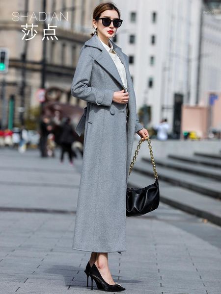 autumn and winter tweed coat grey long women's high end temperament slim wool & blends, Black
autumn and winter tweed coat grey long women's high end temperament slim wool & blends, Black