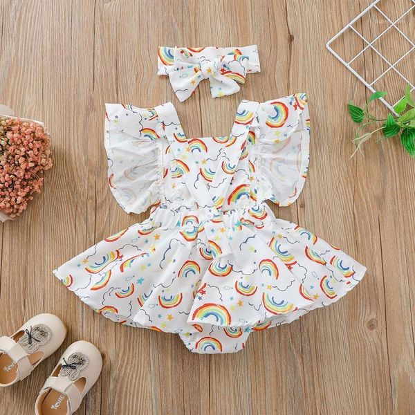 clothing sets cute baby girl dress romper bodytsuit flying sleeve a line rainbow print summer princess infant girls 20211, White
clothing sets cute baby girl dress romper bodytsuit flying sleeve a line rainbow print summer princess infant girls 20211, White