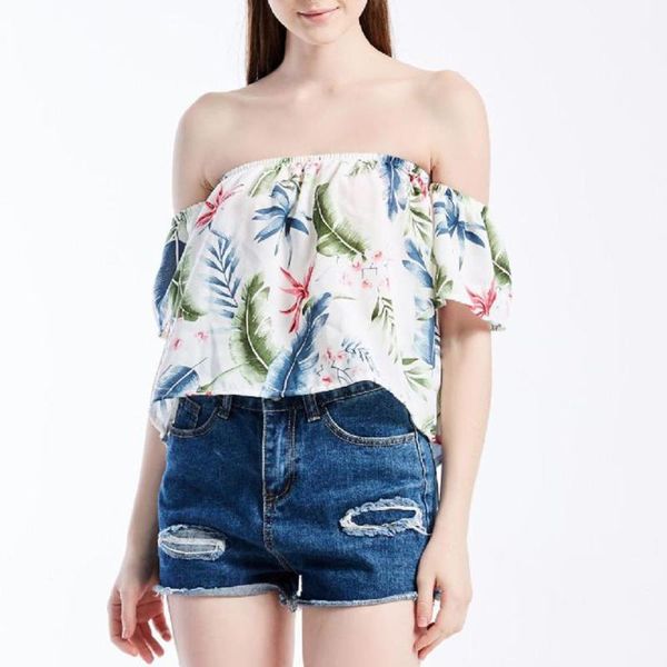 summer slash neck fashion women casual print floral shoulder half sleeve shirt female clothing women's blouses & shirts, White
summer slash neck fashion women casual print floral shoulder half sleeve shirt female clothing women's blouses & shirts, White