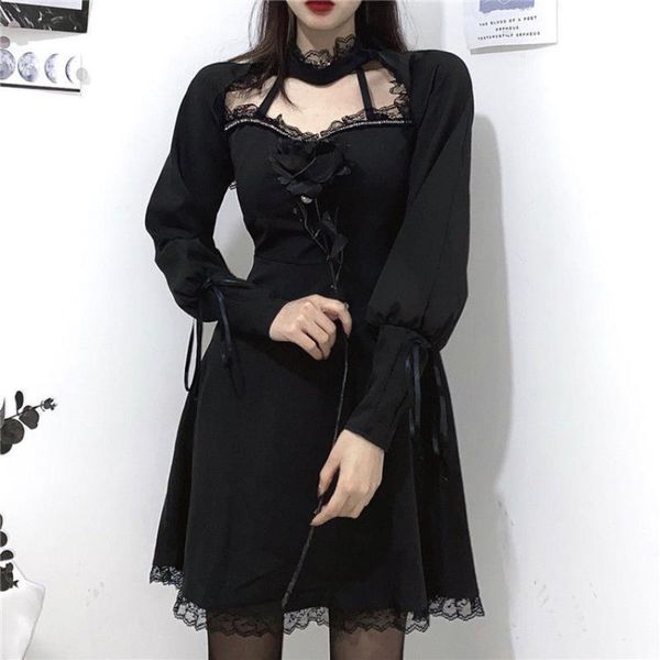 casual dresses houzhou black dress gothic lace patchwork hollow out women long sleeve harajuku oversize vintage dark y2k outfits, Black;gray
casual dresses houzhou black dress gothic lace patchwork hollow out women long sleeve harajuku oversize vintage dark y2k outfits, Black;gray