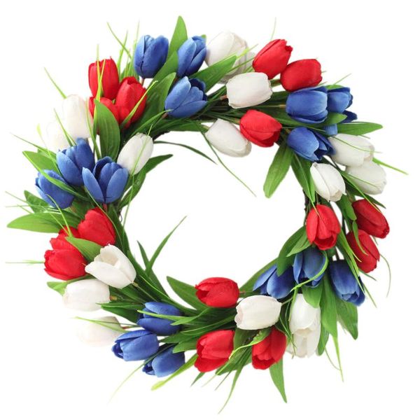 simulation tulip artificial flower wreaths plastic hangable patriotic garland for door wedding party home decoration decorative flowers & 
simulation tulip artificial flower wreaths plastic hangable patriotic garland for door wedding party home decoration decorative flowers &