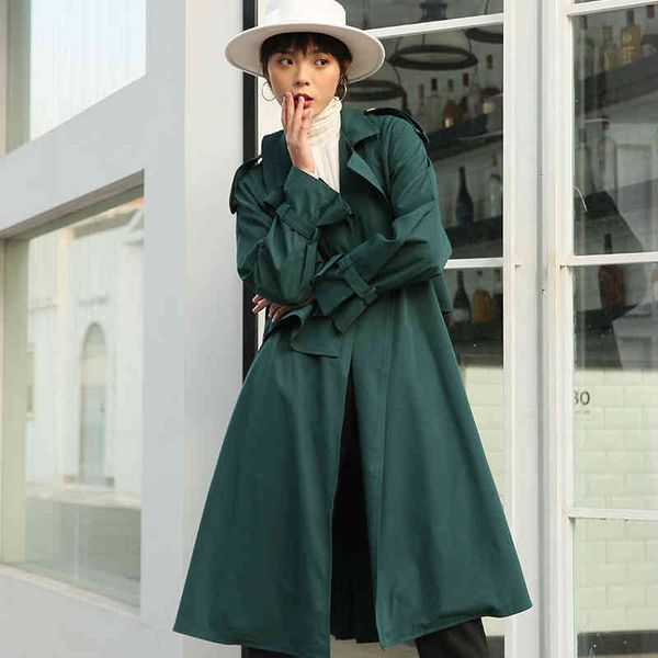 wool fashion solid double breasted jacket above the female knees trench coat, Black
wool fashion solid double breasted jacket above the female knees trench coat, Black
