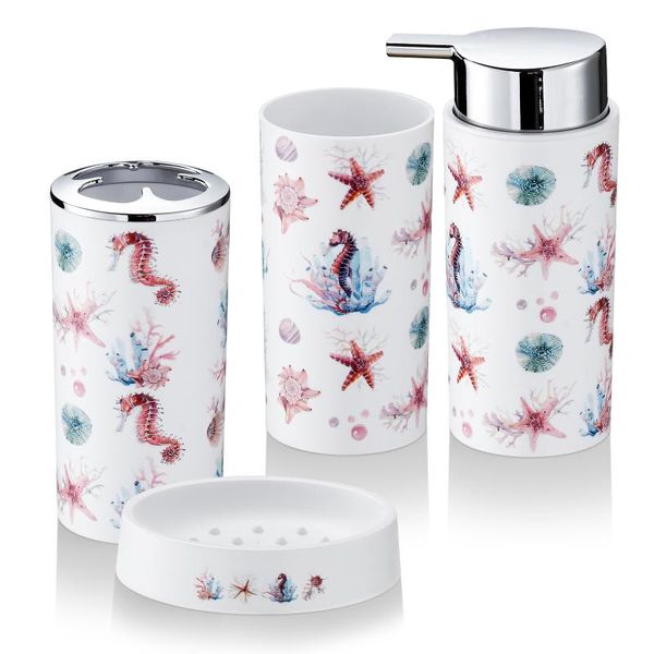 bath accessory set imucci colorful ocean 4pcs bathroom accessories - toothbrush holder and soap dispenser lotion tumbler cup
bath accessory set imucci colorful ocean 4pcs bathroom accessories - toothbrush holder and soap dispenser lotion tumbler cup