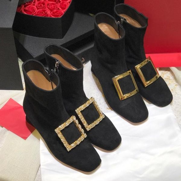 boots junxxin classic square buckle heel luxury leather ladies ankle fashion feet bare 35-39, Black
boots junxxin classic square buckle heel luxury leather ladies ankle fashion feet bare 35-39, Black