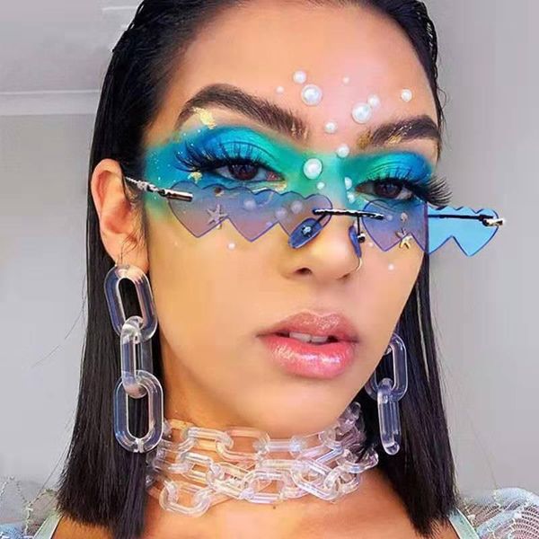 rimless punk sunglasses for women small heart eyeglasses women/men luxury rectangle sun glasses female vintage shades, White;black
rimless punk sunglasses for women small heart eyeglasses women/men luxury rectangle sun glasses female vintage shades, White;black