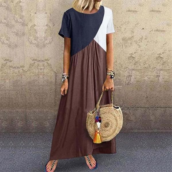 party dresses women o-neck short sleeve vintage patchwork long dress casual loose summer sundress robe elegant maxi vestidos holiday female, White;black
party dresses women o-neck short sleeve vintage patchwork long dress casual loose summer sundress robe elegant maxi vestidos holiday female, White;black