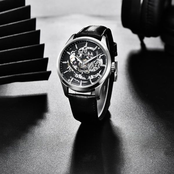design men cutout automatic mechanical waterproof watch classic skeleton leather watches reloj hombre clock wristwatches, Slivery;brown
design men cutout automatic mechanical waterproof watch classic skeleton leather watches reloj hombre clock wristwatches, Slivery;brown