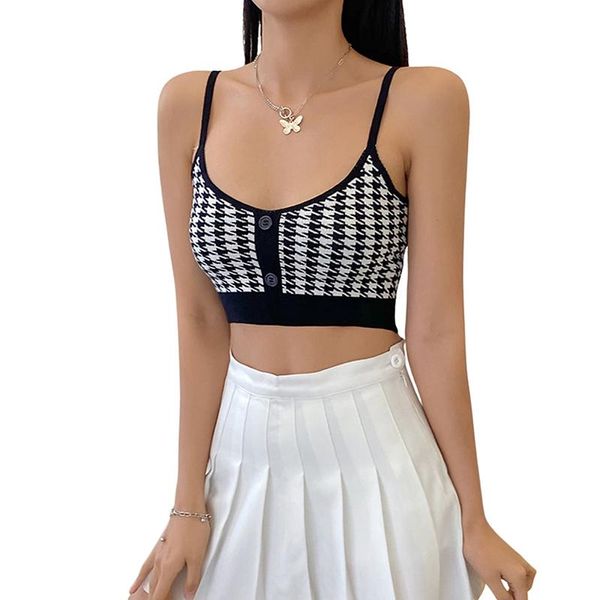 summer camis crop ladies vest camisole creative plaid button decor sleeveless base shirt slim clothes fashion women's tanks &, White
summer camis crop ladies vest camisole creative plaid button decor sleeveless base shirt slim clothes fashion women's tanks &, White