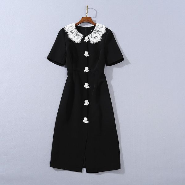 casual dresses european and american women's wear winter style lace doll neck with short sleeves fashionable dress exquisite buttons n7, Black;gray
casual dresses european and american women's wear winter style lace doll neck with short sleeves fashionable dress exquisite buttons n7, Black;gray