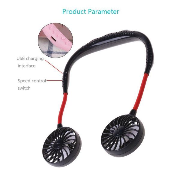 electric fans summer hands-lazy neck band hanging usb rechargeable sports dual fan mini air cooler portable 3 speeds large battery
electric fans summer hands-lazy neck band hanging usb rechargeable sports dual fan mini air cooler portable 3 speeds large battery