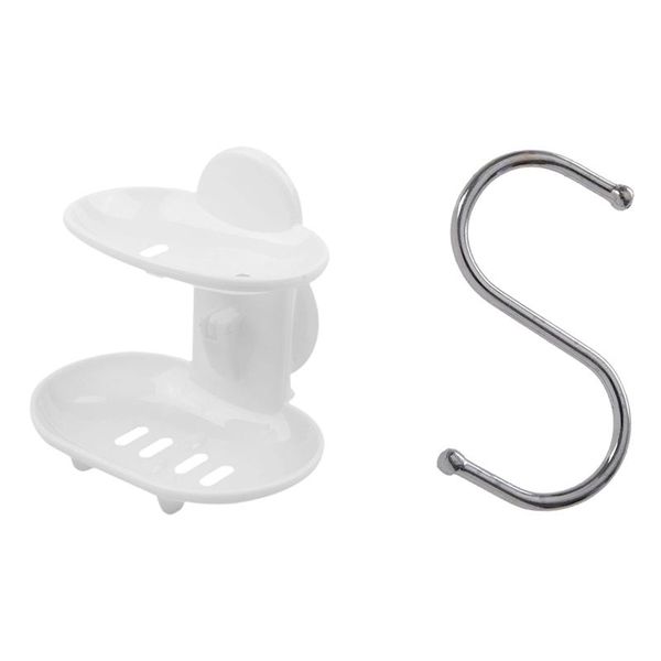 soap dishes 1 pcs dual-strong suction cup box 14 x 10 13cm, white & s steel hooks utensil clothes hanger
soap dishes 1 pcs dual-strong suction cup box 14 x 10 13cm, white & s steel hooks utensil clothes hanger