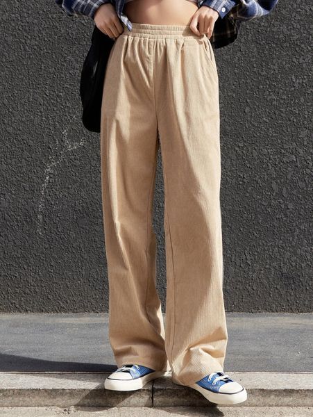 dazy corduroy slant pocket pants e9vg#, Black;white