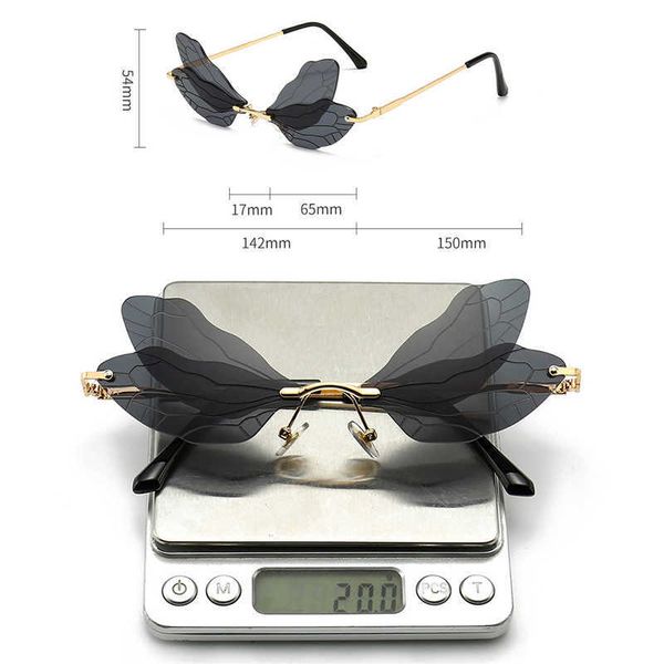 luxury designer sunglasses so&ei fashion rimless dragonfly wing women vintage clear ocean lens eyewear men pink yellow sun glasses shades uv, White;black
luxury designer sunglasses so&ei fashion rimless dragonfly wing women vintage clear ocean lens eyewear men pink yellow sun glasses shades uv, White;black