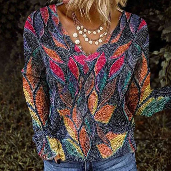 long sleeve v neck women blouses leaves print vinrage loose spring casual pullover ladies elegant plus size harajuku, White
long sleeve v neck women blouses leaves print vinrage loose spring casual pullover ladies elegant plus size harajuku, White