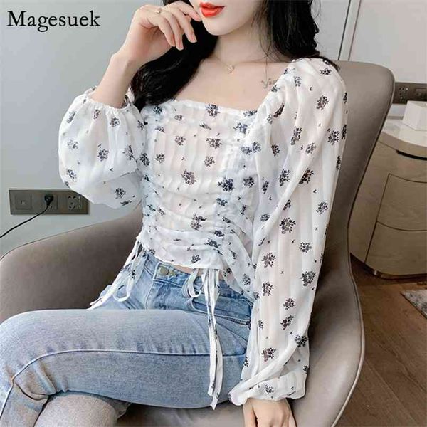 korean style drawstring chiffon white blouse women printed vintage shirts square collar for fashion 10586 210512
korean style drawstring chiffon white blouse women printed vintage shirts square collar for fashion 10586 210512