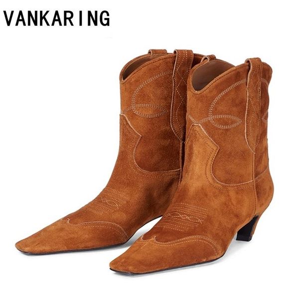boots women shoes western cowgirl leather ankle booties pointed toe autumn winter rubber high heel gothic designer woman, Black
boots women shoes western cowgirl leather ankle booties pointed toe autumn winter rubber high heel gothic designer woman, Black