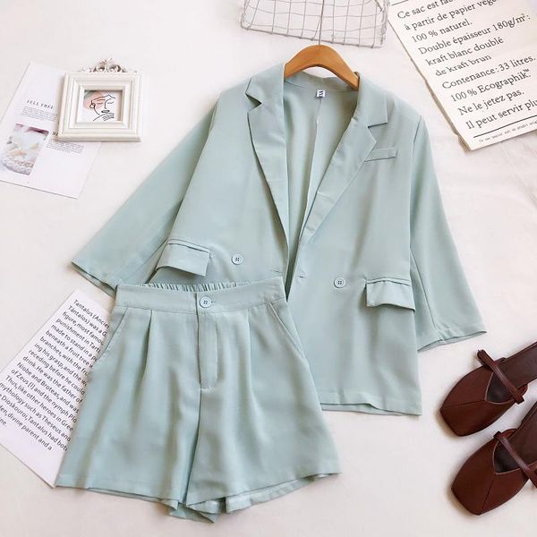 women's tracksuits yizzhoy summer arrival women suit casual solid notched thin blazer high waist loose shorts office lady two piece set, Gray
women's tracksuits yizzhoy summer arrival women suit casual solid notched thin blazer high waist loose shorts office lady two piece set, Gray