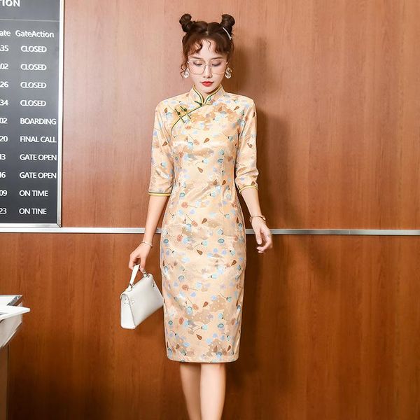 young lady slim novelty cheongsam spring elegant mandarin collar chinese dress exquisite print 3/4 sleeve qipao ethnic clothing, Red
young lady slim novelty cheongsam spring elegant mandarin collar chinese dress exquisite print 3/4 sleeve qipao ethnic clothing, Red