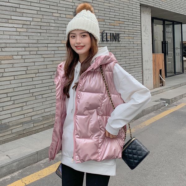 2021 spring hooded women's cotton vest autumn casual thickening vest sleeveless solid detachable hat, Black;white
2021 spring hooded women's cotton vest autumn casual thickening vest sleeveless solid detachable hat, Black;white
