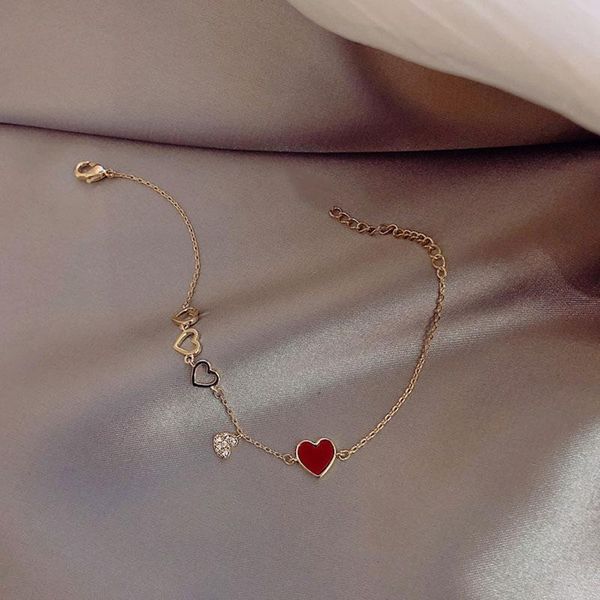 charm bracelets women's bracelet love heart pendant stained wrist chain adjustable length thin elegant jewelry gift for girls bn, Golden;silver
charm bracelets women's bracelet love heart pendant stained wrist chain adjustable length thin elegant jewelry gift for girls bn, Golden;silver