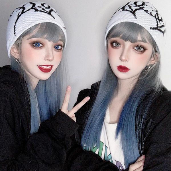 fashion long wig bangs grey blue mixed straight synthetic heat resistant natural fake hair for women cosplay party1, Black
fashion long wig bangs grey blue mixed straight synthetic heat resistant natural fake hair for women cosplay party1, Black