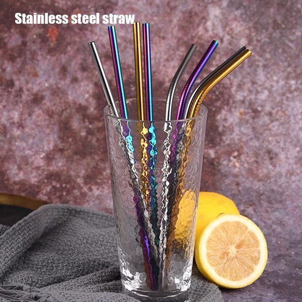 drinking straws reusable metal set rainbow color with cleaner brush stainless steel straw milk drinkware bar party accessory
drinking straws reusable metal set rainbow color with cleaner brush stainless steel straw milk drinkware bar party accessory