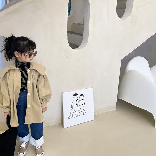 coat korean children's clothing girls autumn version windbreaker women's large lapel bubble sleeve 6-38, Blue;gray
coat korean children's clothing girls autumn version windbreaker women's large lapel bubble sleeve 6-38, Blue;gray
