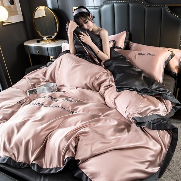 bedding sets luxury washed silk stin comforter set embroidered duvet cover bed comfortable soft fitted sheet and pillowcase
bedding sets luxury washed silk stin comforter set embroidered duvet cover bed comfortable soft fitted sheet and pillowcase