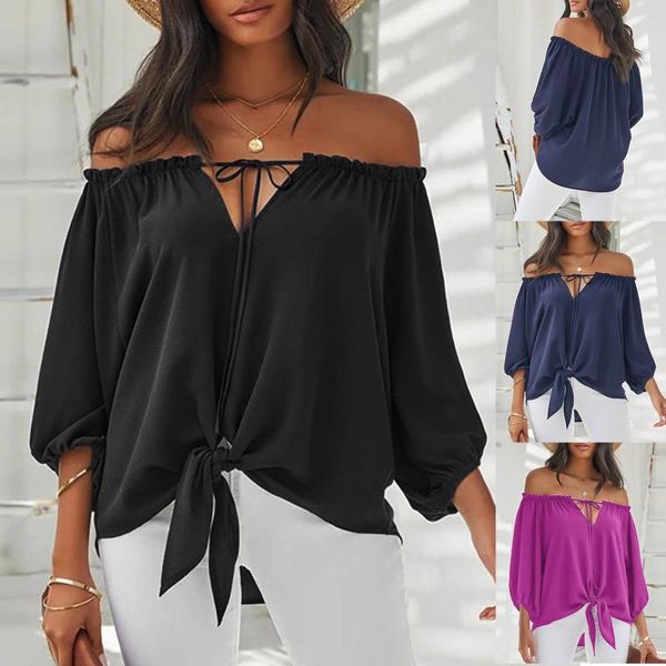 women's blouses & shirts fashion casual lace up bandge blouse loose off shouler tee female women half sleeve shirt blusas femininas, White
women's blouses & shirts fashion casual lace up bandge blouse loose off shouler tee female women half sleeve shirt blusas femininas, White