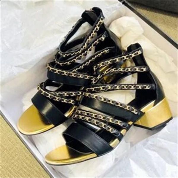 chain summer women sandals round toe high heels casual shoes elegant ladies gladiator, Black
chain summer women sandals round toe high heels casual shoes elegant ladies gladiator, Black