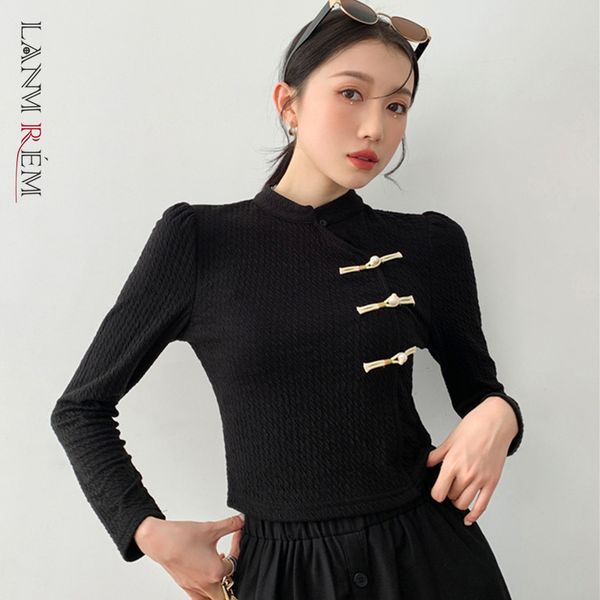 women knitting black button short t-shirt arrivals stand long sleeve fashion spring and autumn 2e1651 210507, White
women knitting black button short t-shirt arrivals stand long sleeve fashion spring and autumn 2e1651 210507, White